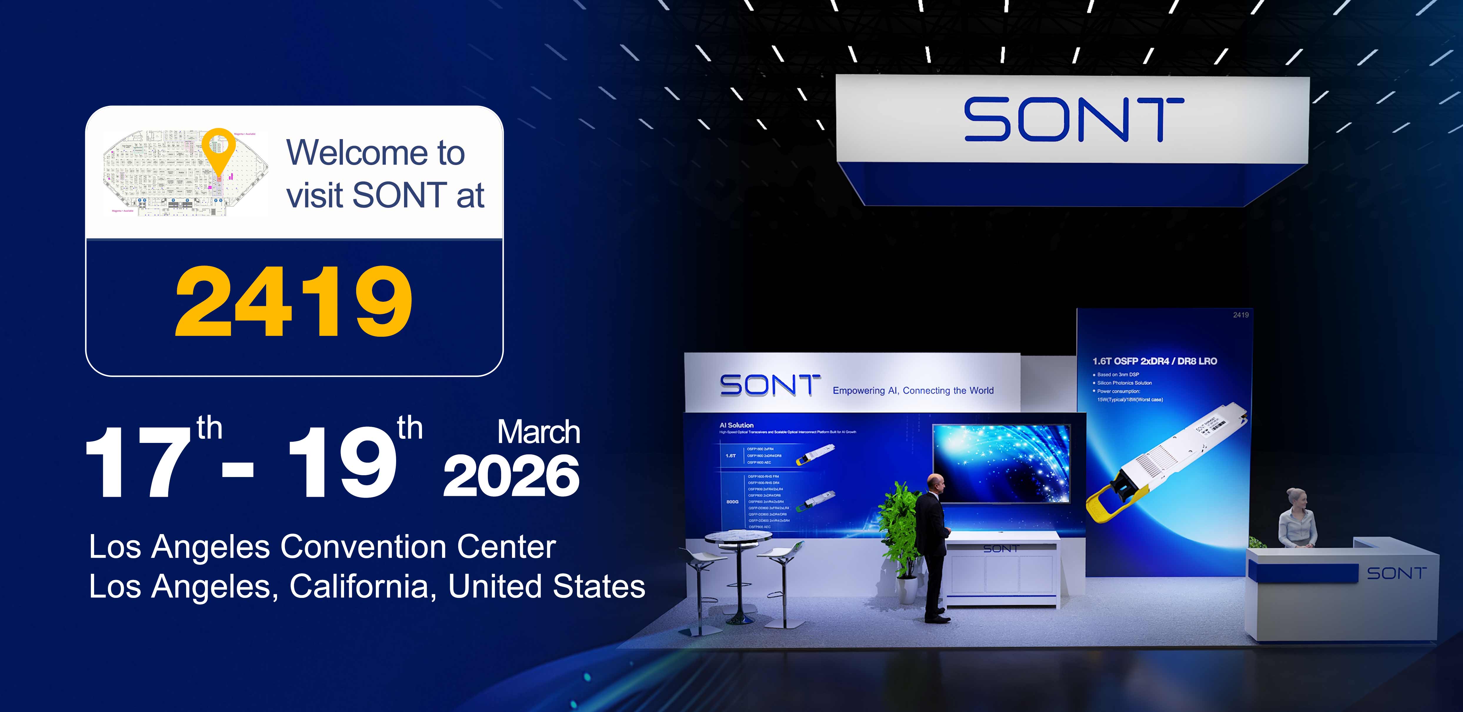 Join SONT at OFC 2026 — Live 1.6T OSFP Demo